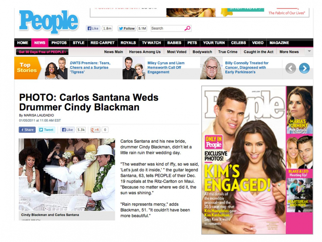 Carlos Santana weds Cindy Blackman/ People